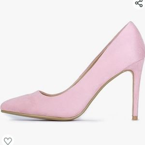 Pink suede stilettos